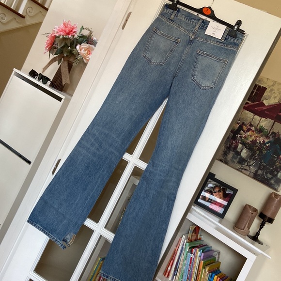 ZARA high rise slim fit bootcut leg ripped jeans blogger favorite - Picture 6 of 9